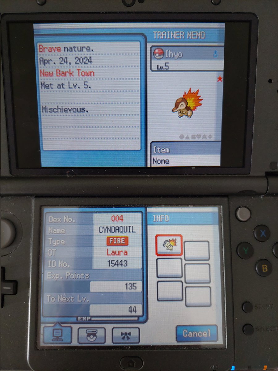 Selkid_Mist's tweet photo. Another day, another full-odds Cyndaquil! This one popped up after 3,343 resets (over 10.3k encounters!). It was refreshing to have a longer hunt, and I'm actually glad I had to go over odds for him. Another addition to the Cyndaquil army/family!
#Shinyhunting #ShinyPokemon https://t.co/IL4ect2jEz