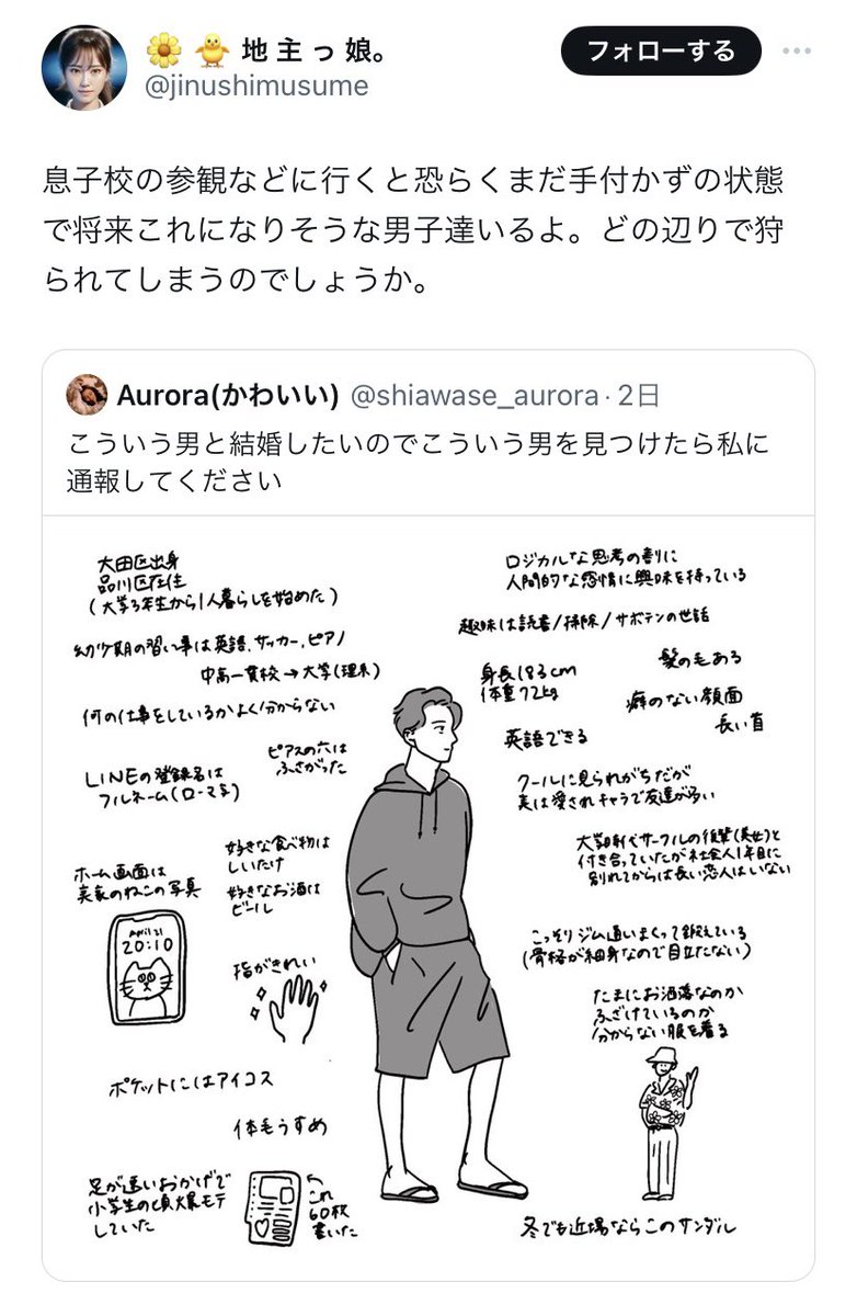 👩｢男は女子高生を、未成年をいやらしい目で見るな！キモイ！｣ ↓ 👩｢息子の参観行くとまだ手付かずの男子達が……ﾆﾁｬｧ｣ ↑ え、キモ