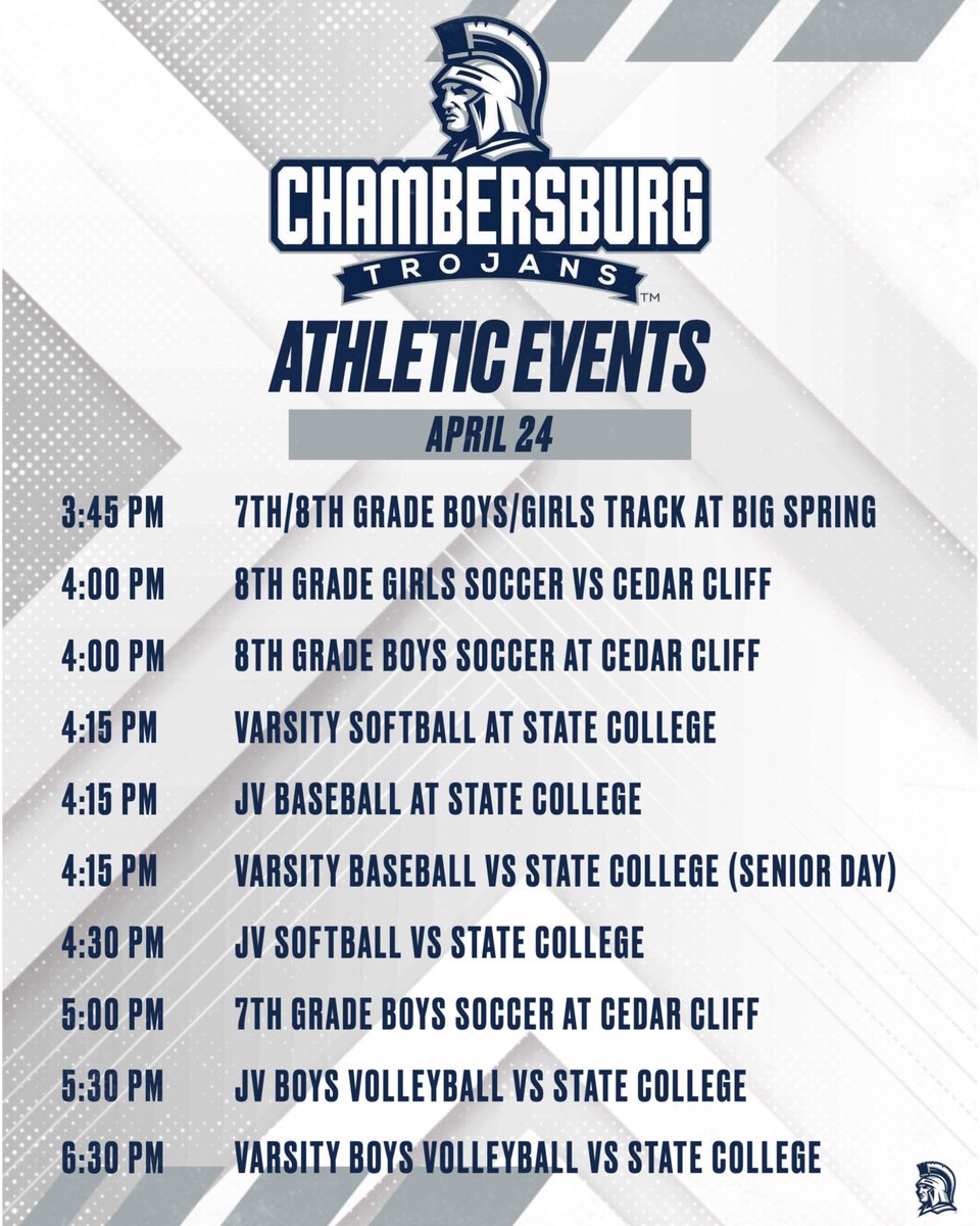 Chambersburg Trojans Athletics (@CASDAthletics) on Twitter photo 2024-04-24 09:35:16