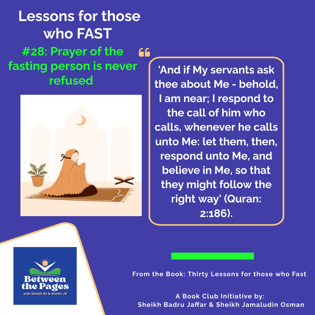 Lesson #28: The ethics of supplication include the resolve of the heart & full trust in the generosity and favour of Allah. Praising Allah and sending greetings upon his noble Messenger at the beginning, in the middle and at the end. @JamaludinSheikh @ba_bajaffar @KMoX__