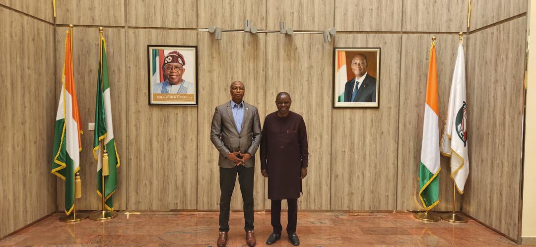 CoteAbuja's tweet photo. Monsieur l’Ambassadeur TRAORÉ Kalilou a reçu ce 22 avril 2024, à la Chancellerie à Abuja, Son Excellence Monsieur MAES Enio, Ambassadeur de Côte d’Ivoire en Éthiopie, Représentant Permanent de la Côte d’Ivoire auprès de l’Union Africaine. https://t.co/XSveFOCnp0 https://t.co/LNy1m1CMPc