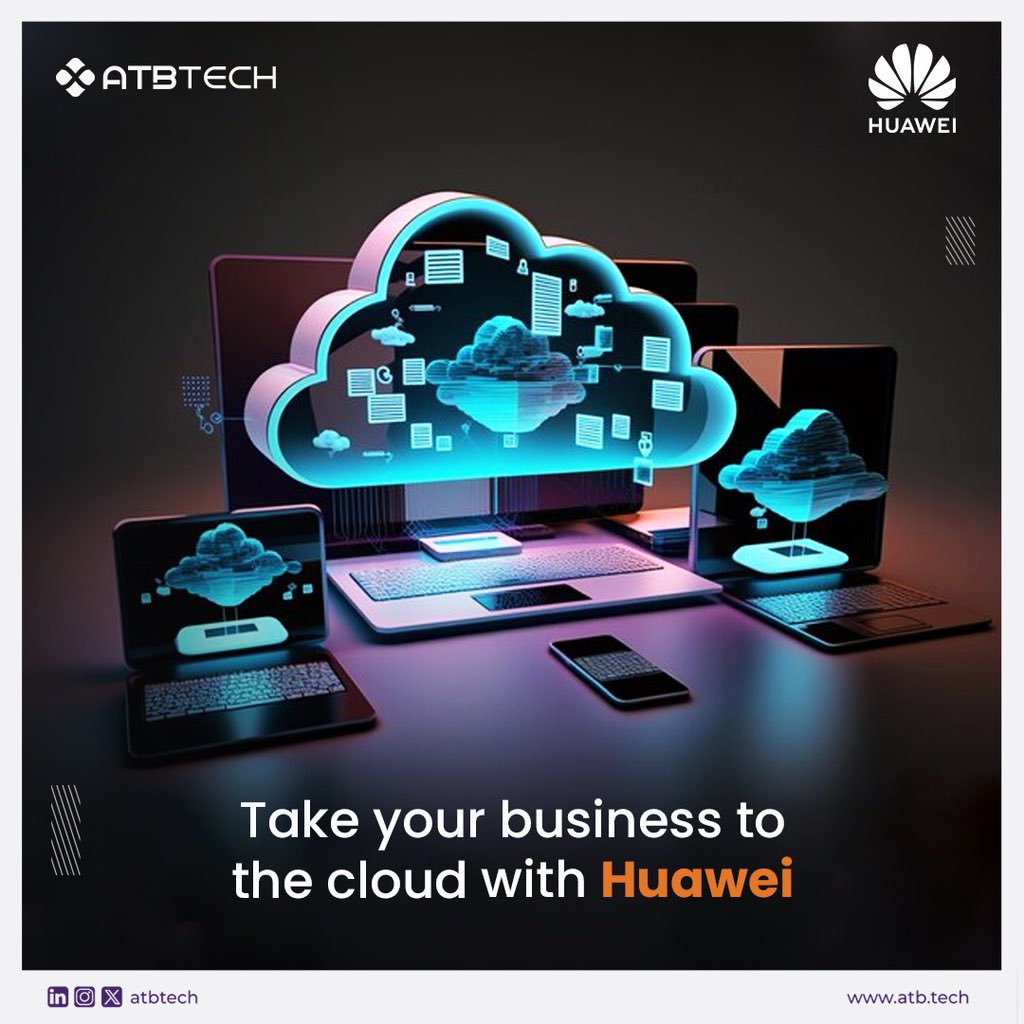 You can take your business to new heights with Huawei Cloud

As It offers a comprehensive suite of cloud computing services, tailored to suit all your needs.

For more info, send an email to solutions@atb.tech today.

#HuaweiCloud
#ATBTech #cloudsolutions