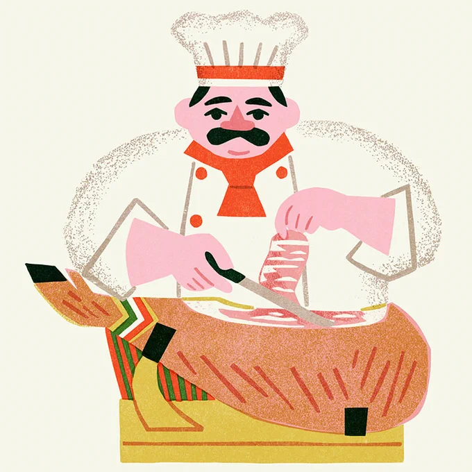 亀屋食品様のコーポレートサイト内のイラストの一部です。 実際のサイトでは動きもあって良い感じです