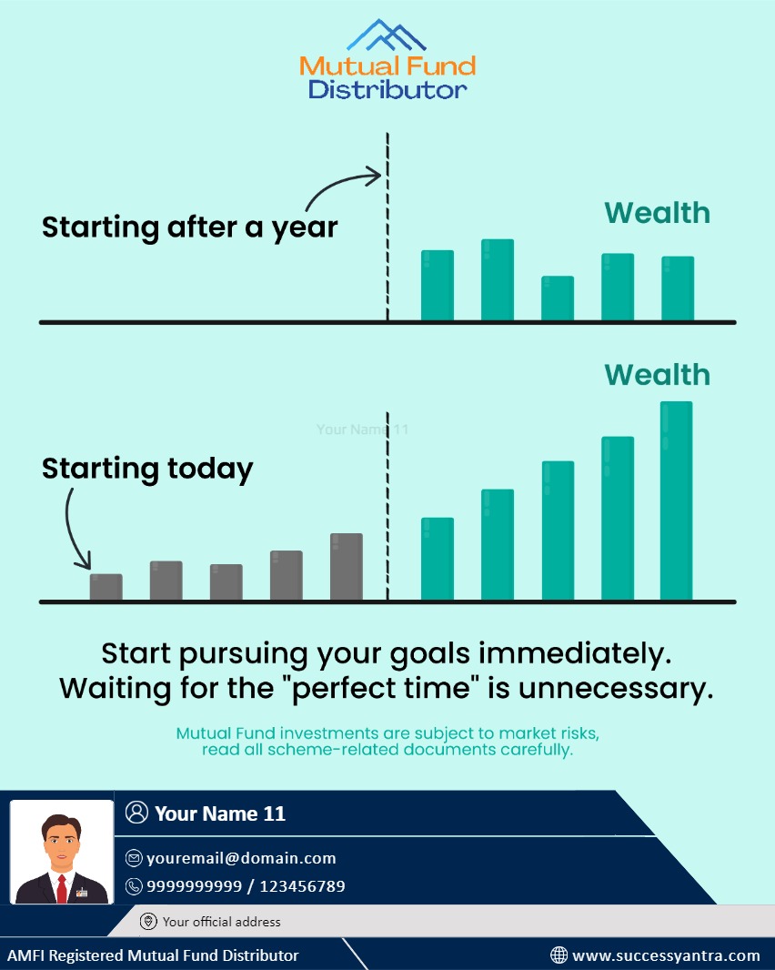 Begin your investment journey now and let time work its magic for your financial goals. #InvestNow  #FinancialJourney #StartNow