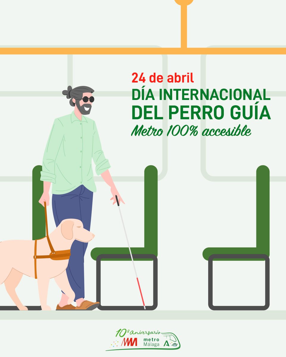 Nos comprometemos a proporcionar una experiencia de viaje cómoda y segura para todas las personas usuarias de Metro de Málaga, incluyendo a aquellos que viajan con perro guía. Metro de Málaga, transporte público 100% accesible. 🦮🚇 #metromálaga #metrodemálaga #metro #málaga…