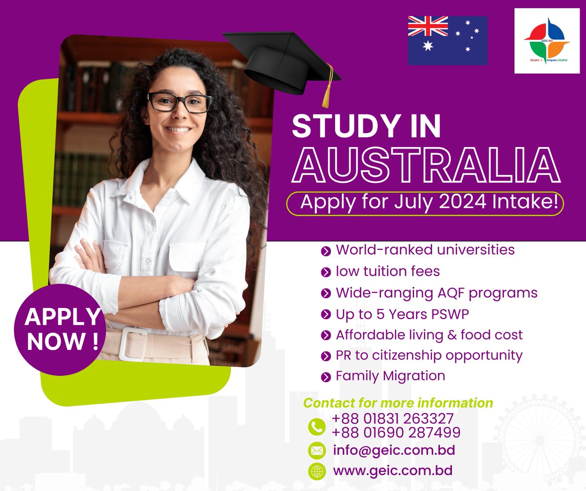' Make your Study Abroad dream come true '
' Study in Australia '

#studyaboard #studyabroad #studyaustralia #studyaesthetic #studyabroadlife #studyarchitecture #StudyAbroadJourney
#studyabroadconsultants