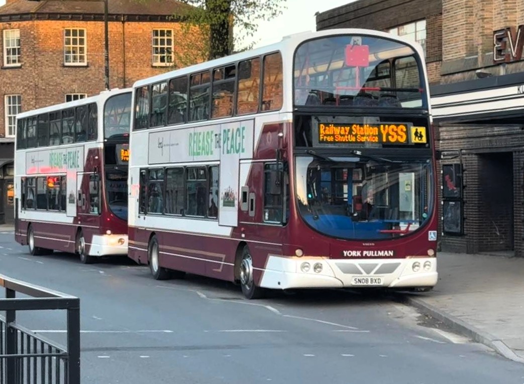 ⛔ Queen Street (York Rail Station) is closed from 8pm Fri 26th April - 6am Mon 29th April. ⚠️ Disruption to My21, My36 & My37. A free shuttle bus (YSS) will operate between Blossom St, Nunnery Ln, Tower St, Clifford St, Rougier St and York Station. 👇 yorkpullmanbus.co.uk/news/service-u…