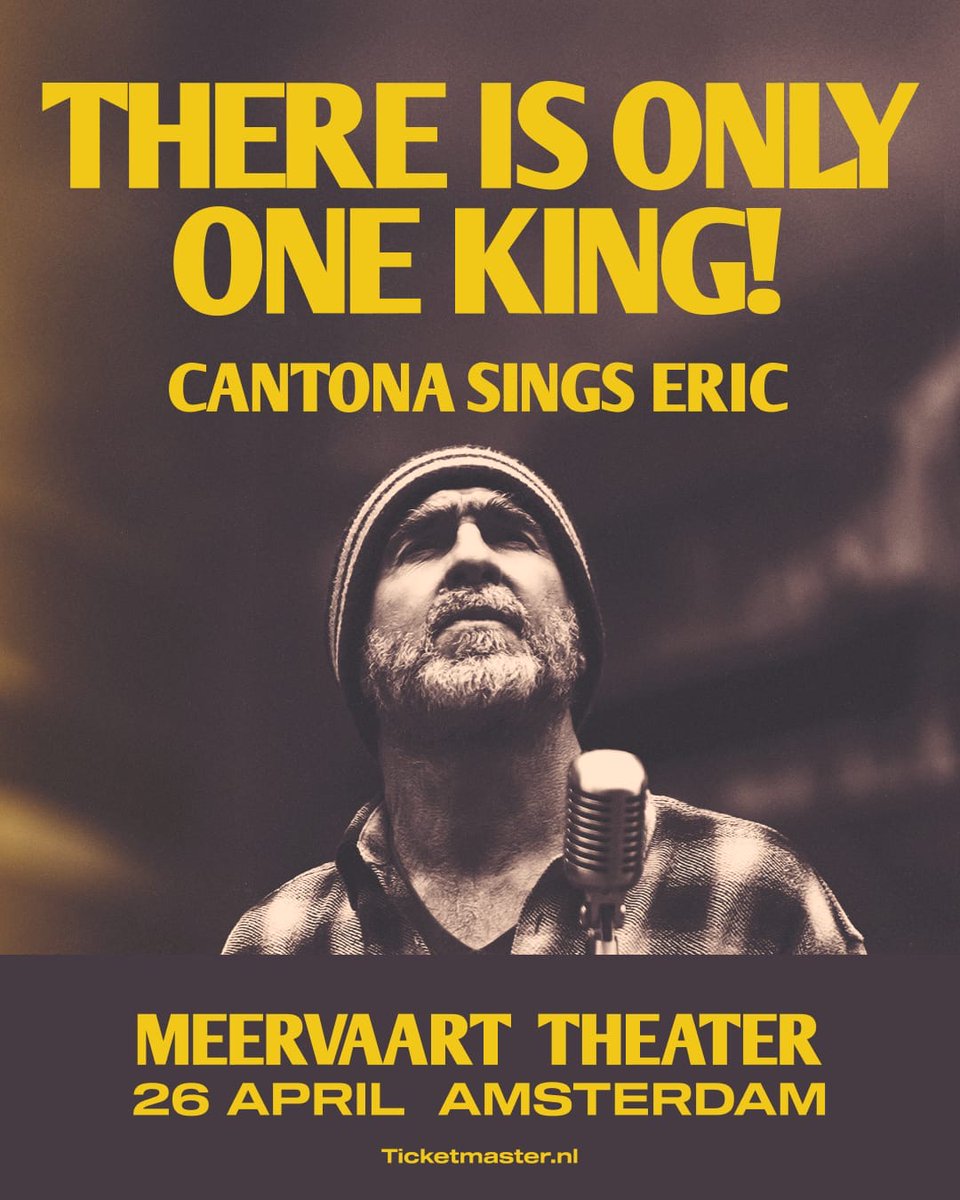 Zin in vrijdag: King Eric Cantona in de @meervaart. Wordt bijzonder, linksom of rechtsom. Mijn gesprek met hem van even geleden in de @volkskrant: volkskrant.nl/muziek/fransma… Laatste kaartjes: meervaart.nl/theater/progra… Zijn album: open.spotify.com/album/748JwSuU… #Cantona #EricCantona