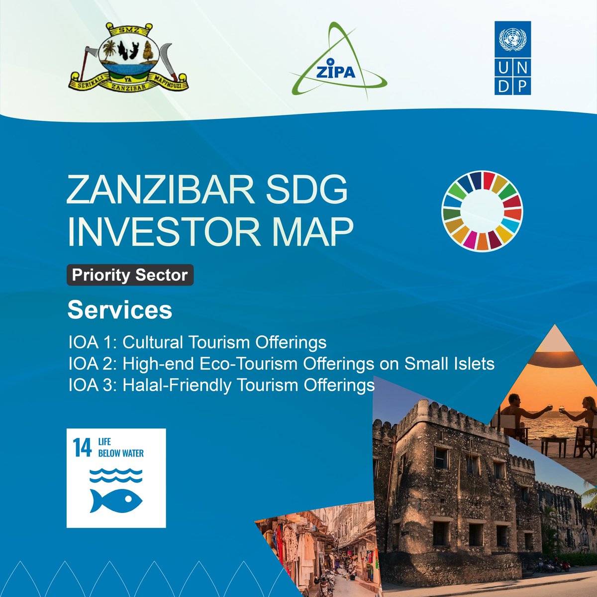 Services are a priority sector on the Zanzibar SDGs Investor Map.   Get more insights from the Zanzibar SDG Investor Map Handbook: shorturl.at/yAV08 #SDGInvestorMap #Investment