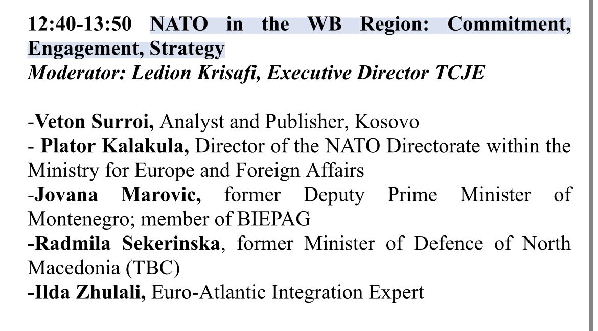 Zadovoljstvo je biti u Tirani na konferenciji Albanskog instituta za međunarodne studije (AIIS) o 15 godina članstva Albanije u NATO, gdje ću govoriti o regionalnoj perspektivi i NATO strategiji na Zapadnom Balkanu. Desi se da su u Tirani i najbolji prijatelji i saborci:)