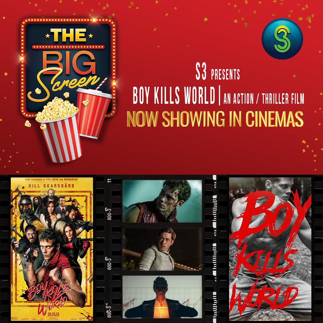 thebigscreensa's tweet photo. We'll dive into the film – Boy Kills World! This screenplay is currently captivating audiences in cinemas near you. Tune into The Big Screen on @SABC3 this Friday @15:00PM. Catch the repeat episodes on Mondays @5:30AM and Saturdays @7:00AM. #TheBigScreen #SABC3 #BoyKillsWorld https://t.co/DmAVBkiFNy