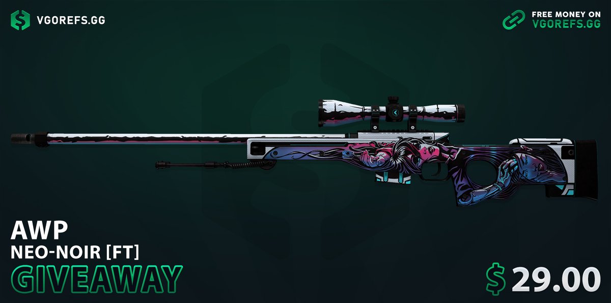 $29.00 GIVEAWAY! 🥳 AWP | Neo-Noir [FT] To enter: ✅ Follow us & @CasinoCurd ✅ Retweet + Like ✅ Tag your friends! Winner in 72 hours, Best of luck! 💟