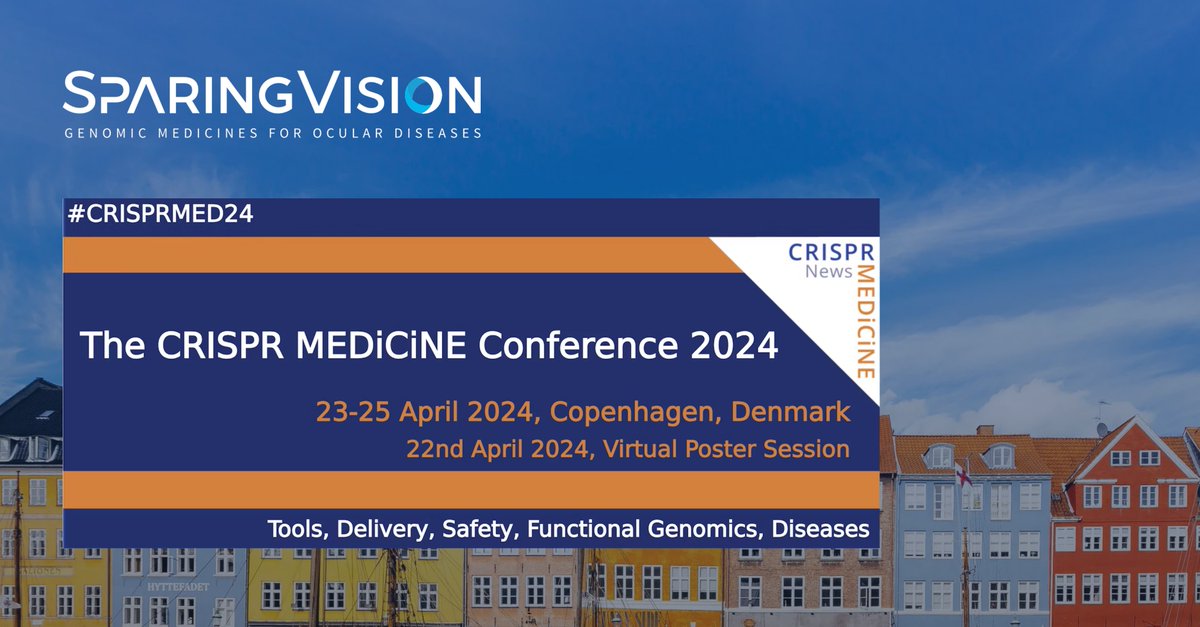 Our Senior Scientist Gene Editing, Caitlin Collin, is at #CRISPRMED24 in Copenhagen! SparingVision is keen to engage with the latest in gene editing and therapy. Looking forward to a fruitful exchange of ideas and advancements! crisprmedicinenews.com/crisprmed24/