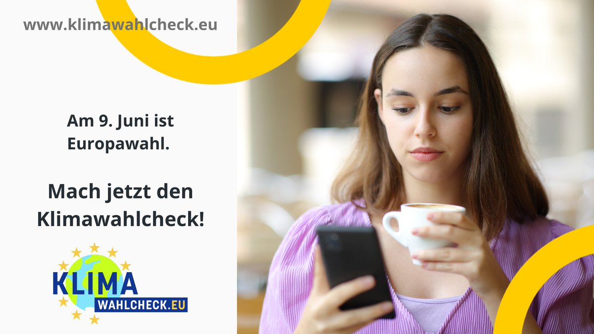 📣 Klimawahlcheck goes #EU! Seit heute ist der #Klimawahlcheck zur #Europawahl2024 online. Diese Wahl wird die Klimapolitik der nächsten Jahre entscheidend prägen. Findet heraus, welche Partei die #Klimakrise wirklich ernst nimmt: Macht den Klimawahlcheck! klimawahlcheck.eu