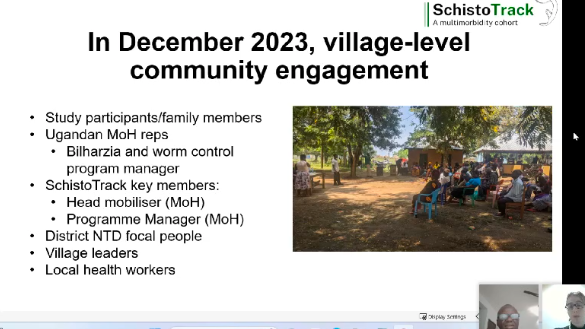 elimin8schisto's tweet photo. Dr Lauren Wilburn, Big Data Institute @Oxford_NDPH shares their work on designing effective community feedback loops to improve study designs through the case of @SchistoTrack 
#ISNTDFestival #BeatNTDs https://t.co/QguYTeQoJf