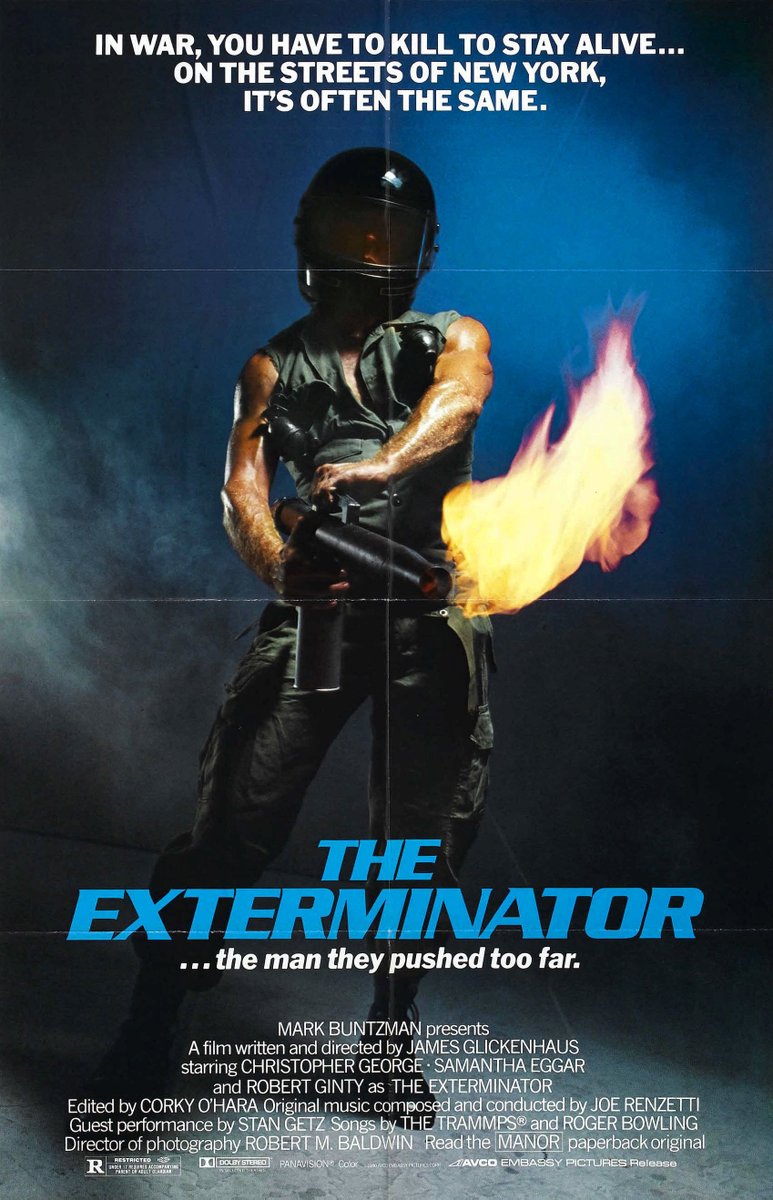 FilmMomatic's tweet photo. #NowWatching THE EXTERMINATOR #JamesGlickenhaus #RobertGinty #ChristopherGeorge #SamanthaEggar #SteveJames #TonyDiBenedetto #DickBoccelli #PatrickFarrelly #MicheleHarrell #DavidLipman #TomEverett #NedEisenberg #IrwinKeyes #CindyWilks #DennisBoutsikaris https://t.co/rzhTZPLUnN