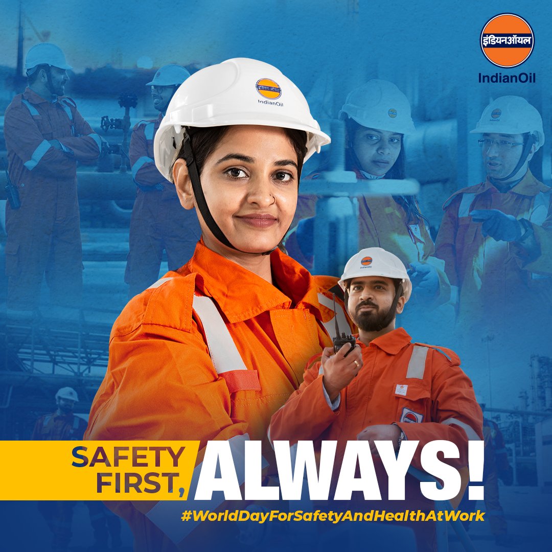 This #WorldDayforSafetyandHealthatWork, we must recognize the theme of climate change and its profound impacts on workplace safety. Let's build resilient workplaces for a sustainable future. #SafeWork #ClimateChange #IndianOil
