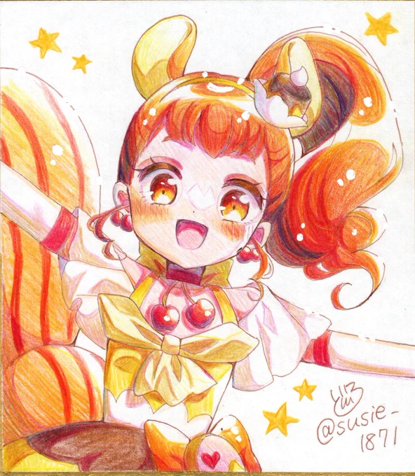 キュアカスタード、できあがり!#precure#色紙 