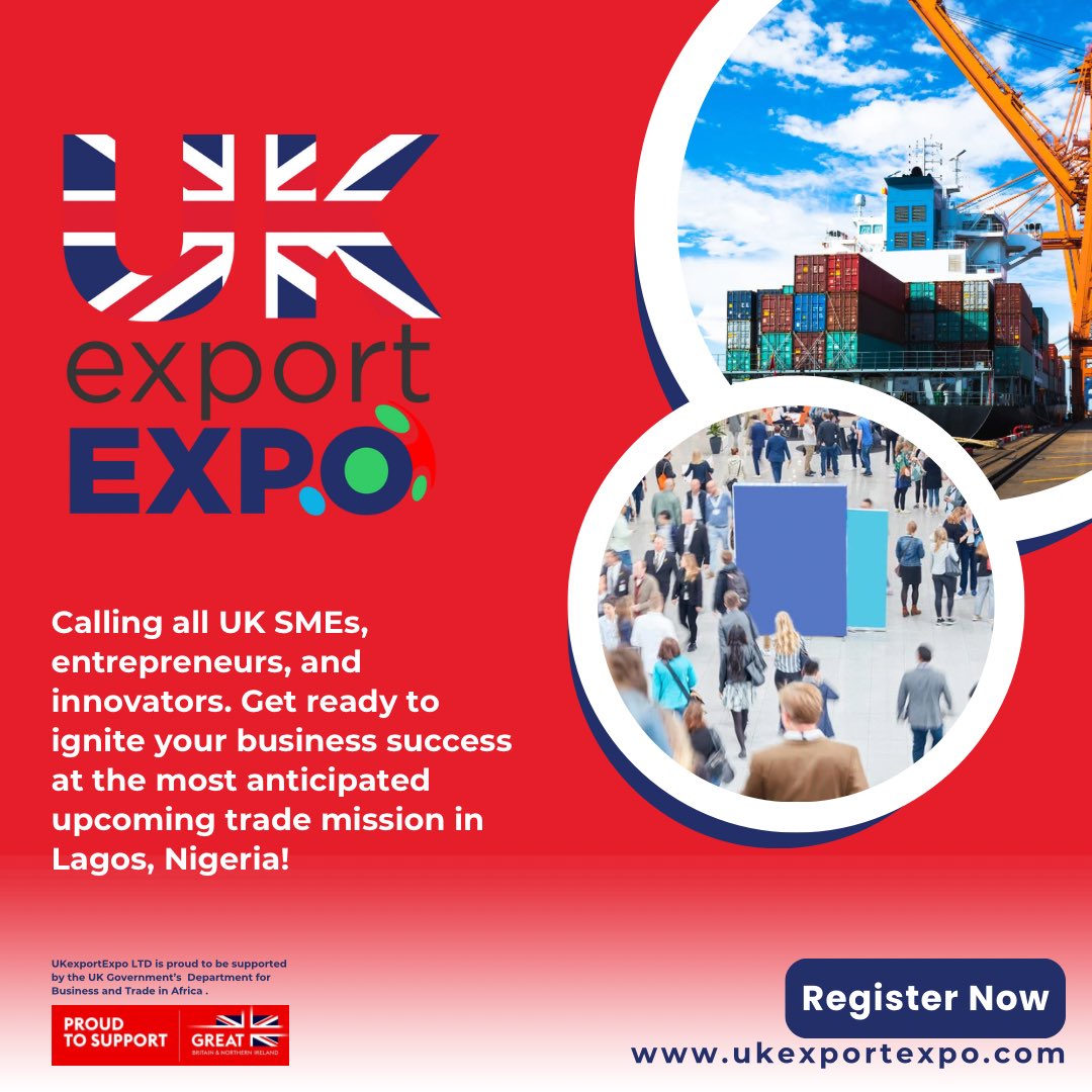 Don’t miss out on this chance to break into Nigeria’s booming market, take advantage of the UKexportExpo now! Click the link in bio to register.

#ukexportexpo2025 #ukexport #uksme