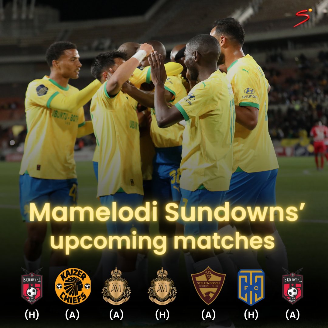 Sundowns' upcoming matches in the #DStvPrem 👀 They could be crowned champions on Thursday against Kaizer Chiefs 😶 *𝐀𝐩𝐩𝐥𝐢𝐞𝐬 𝐢𝐟 𝐒𝐭𝐞𝐥𝐥𝐞𝐧𝐛𝐨𝐬𝐜𝐡 𝐝𝐨𝐧'𝐭 𝐝𝐫𝐨𝐩 𝐩𝐨𝐢𝐧𝐭𝐬 𝐚𝐧𝐝 𝐒𝐮𝐧𝐝𝐨𝐰𝐧𝐬 𝐰𝐢𝐧 𝐭𝐡𝐞𝐢𝐫 𝐧𝐞𝐱𝐭 𝐭𝐰𝐨 𝐦𝐚𝐭𝐜𝐡𝐞𝐬.