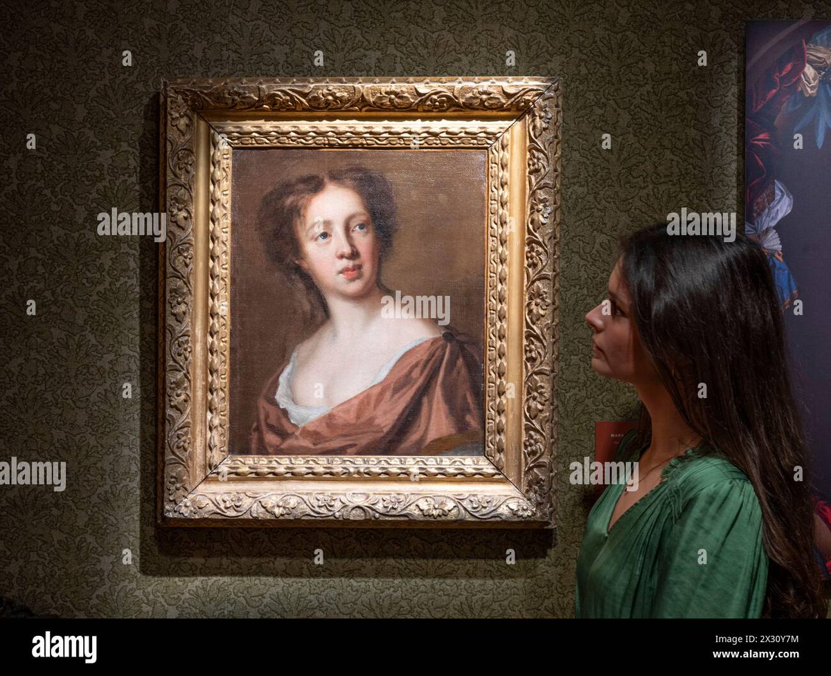 malcolmpark30's tweet photo. 24.4.24. Exhibition of #portraits by 17th c. female professional artist Mary Beale @philipmould &amp; Company, at the site of her original studio in Pall Mall, press images @Alamy_Editorial https://t.co/Th5hTNa0dv