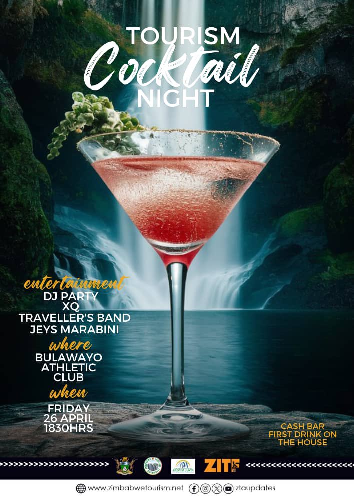 Let's meet in Bulawayo on Friday 26th for Ministry of Tourism Cocktail Night‼️