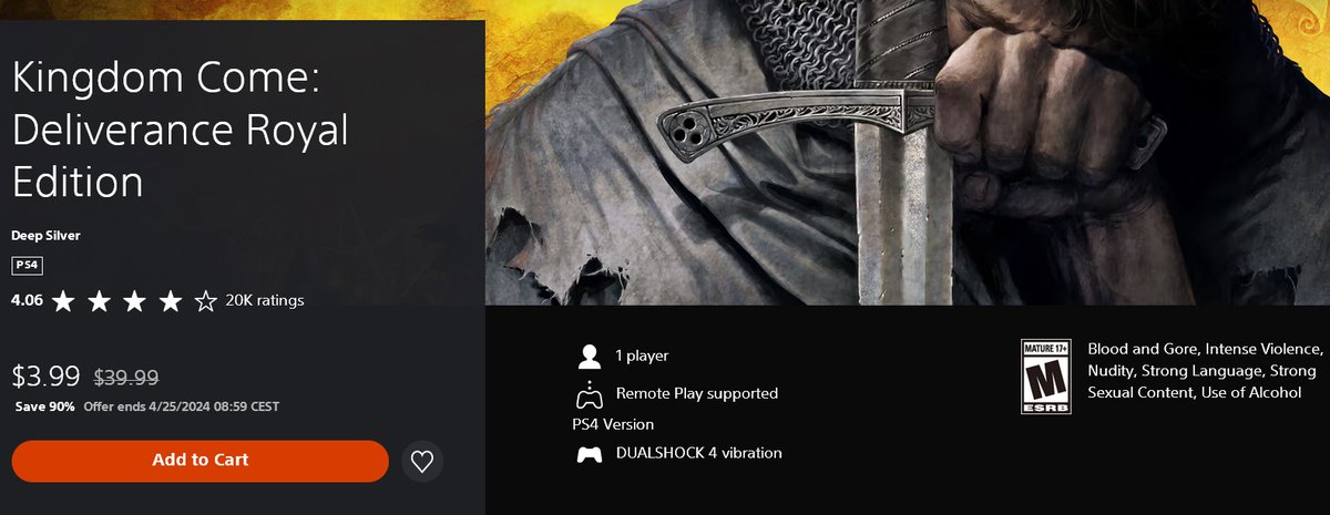 PS4Ron's tweet image. One day left to grab #Fallout4 and #KingdomeComeDeliverance Royal Edition on the #PSNStore spring sale. $9 for both is what i call a damn good deal 😎

Also Fallout4 is getting a #PS5 update April 25. 
bethesda.net/en/article/4s2…