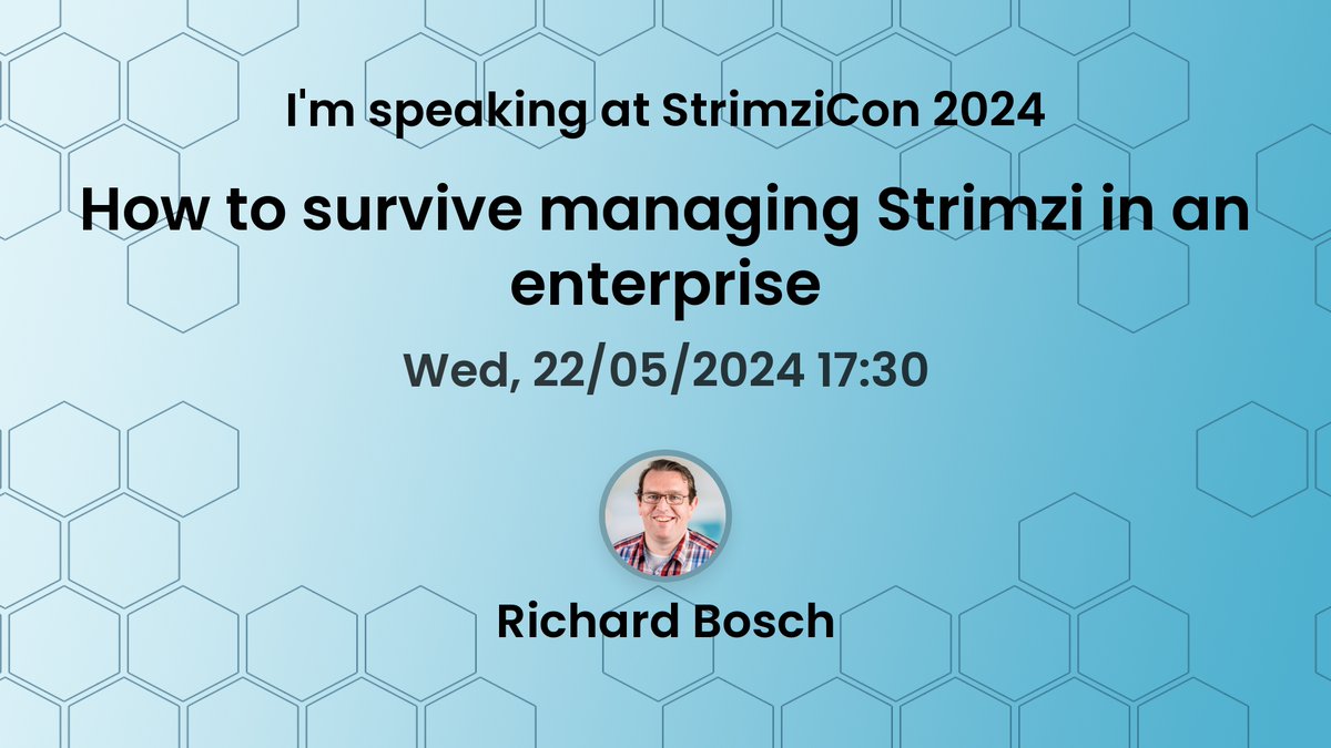 Join the virtual #StrimziCon2024 on May 22nd to learn about 'How to survive managing Strimzi in an enterprise' by Richard Bosch, @ Axual. Register at community.cncf.io/events/details…