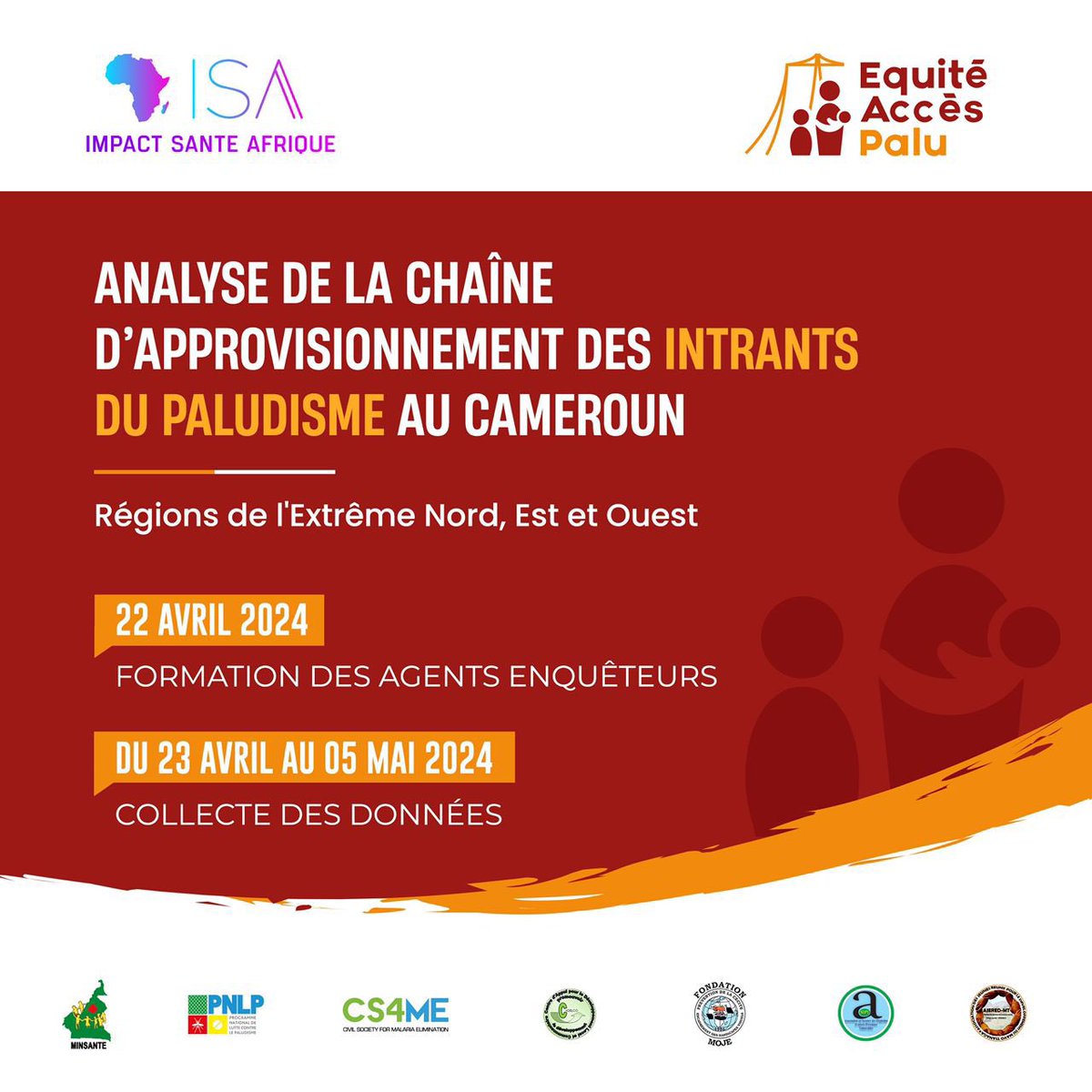 #HappeningNow Du 22 Avril au 08 Mai 2024, @ImpSanteAfrique et ses partenaires #Cadelco , #Ajeredmt, #ASOPV et Fondation Moje, réalisent une étude sur l’analyse de la chaine d’approvisionnement des intrants du paludisme au #Cameroun 🇨🇲 dans les régions de l’Extrême-Nord, du…