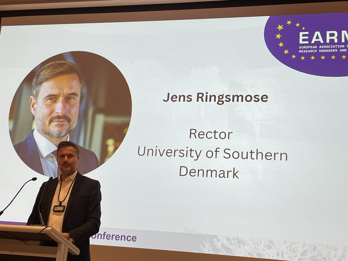 Silvia Gomez (@silviay_sgr) on Twitter photo Our member <a href="/SyddanskUni/">Syddansk Universitet</a> is one of the co-organisers of #EARMAConference! Great welcome by <a href="/JensRingsmose/">Jens Ringsmose</a> on key research areas in #SDU (robotics, health & SSH) and emphasising the role that #RM played in it:“Research is a team sports, we will fail without our research managers” Our member <a href="/SyddanskUni/">Syddansk Universitet</a> is one of the co-organisers of #EARMAConference! Great welcome by <a href="/JensRingsmose/">Jens Ringsmose</a> on key research areas in #SDU (robotics, health & SSH) and emphasising the role that #RM played in it:“Research is a team sports, we will fail without our research managers”