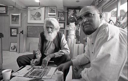 @PritishNandy Boss -just found these images of you and Husain Saab . At Observer office 1992 .