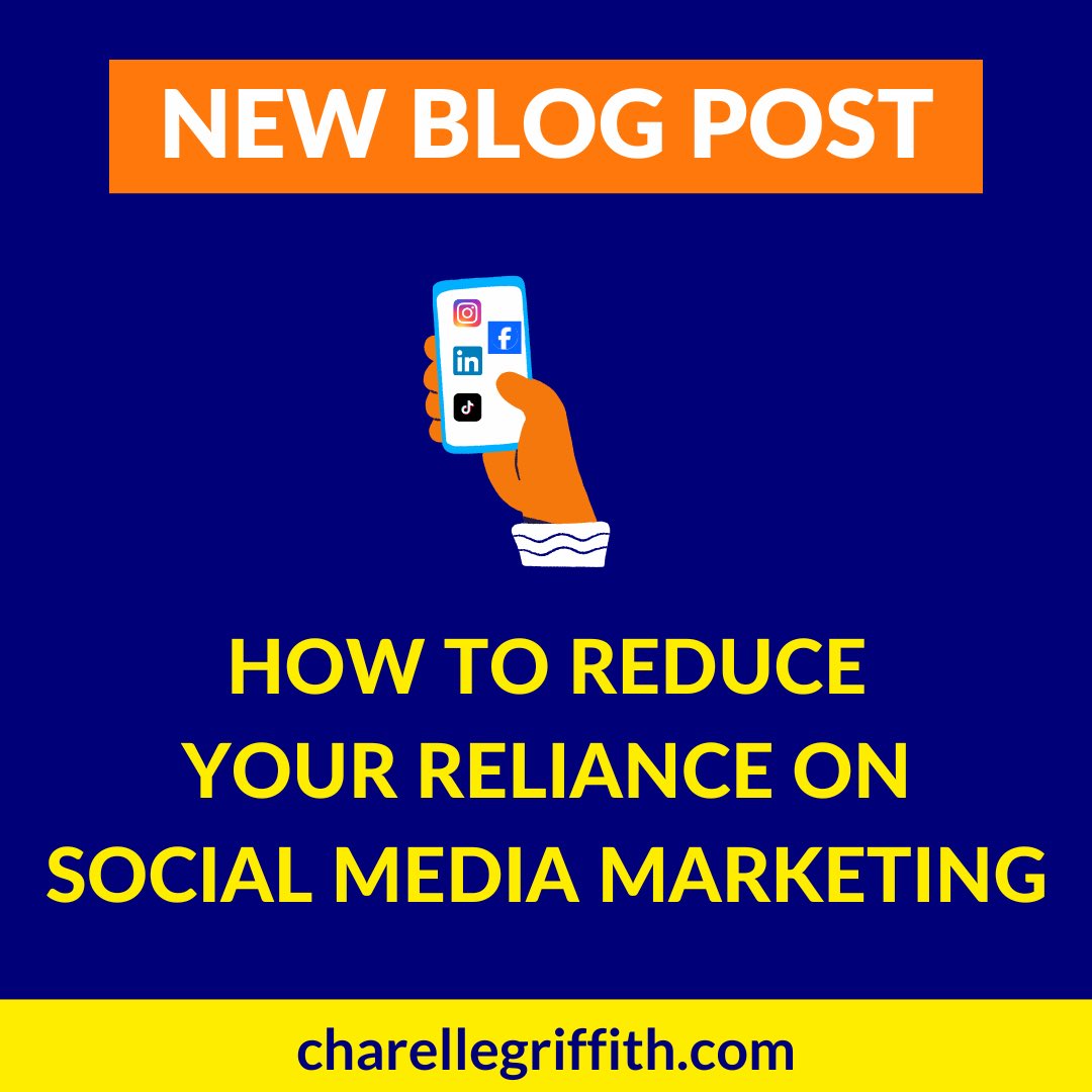 Relying on social media is not a smart business decision. If you’re in this situation want to reduce your reliance on social media then my latest blog post is for you. I’m sharing how to successfully reducing your reliance on social media. Read at charellegriffith.com/reduce-your-re…