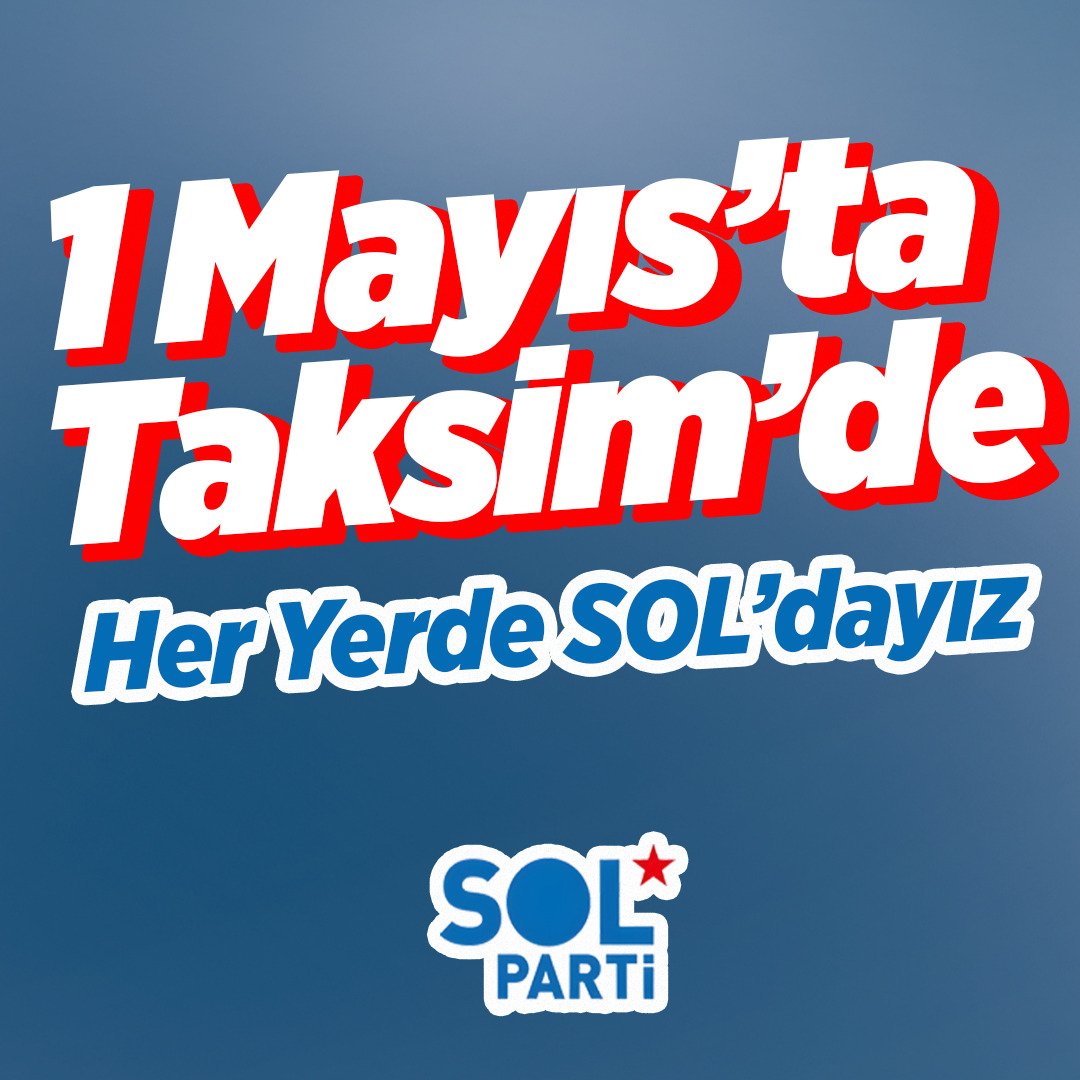 Yoksulluk kaderimiz değil, haklarımız için birleşiyoruz. ⭐1 Mayıs'ta Taksim'de ve her yerde SOL'dayız. Krizden ancak emekçi halkın mücadelesiyle çıkabiliriz. 👇 📝solparti.org/Haber/1mayisa