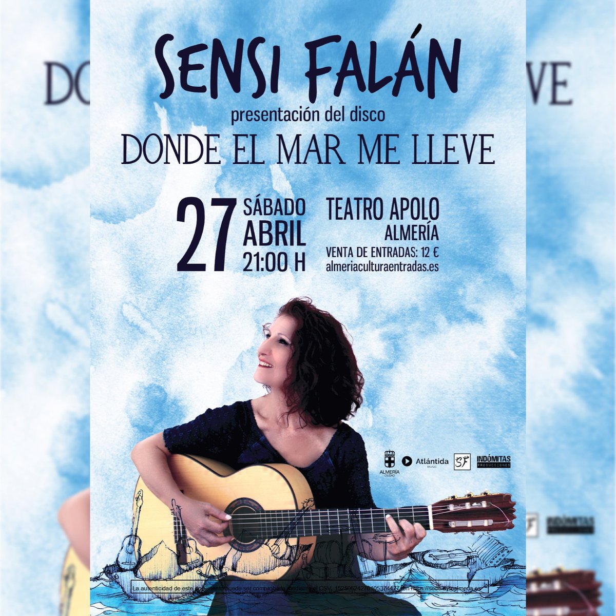 🎤 <a href="/SensiFalan/">Sensi Falán</a> presenta su nuevo disco, ‘Donde el mar me lleve’, el sábado en el Teatro Apolo
👉🏽 Continuamos así con la línea de colaboración y apoyo a los creadores almerienses
🎟️ almeriaculturaentradas.es
#AlmeriaEScultura <a href="/aytoalm/">Ayuntamiento de Almería</a> <a href="/windcruz/">Diego Cruz</a>