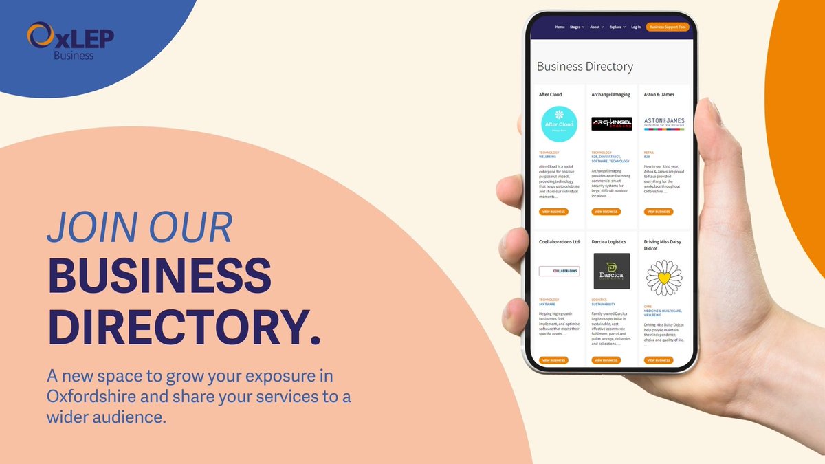 Join our new Business Directory for Oxfordshire SMEs! We're calling for Oxfordshire businesses to join our new online Business Directory and help facilitate a central hub for Growth Hub clients to share their wares and services: oxlepbusiness.co.uk/news/oxlep-bus… #businessdirectory