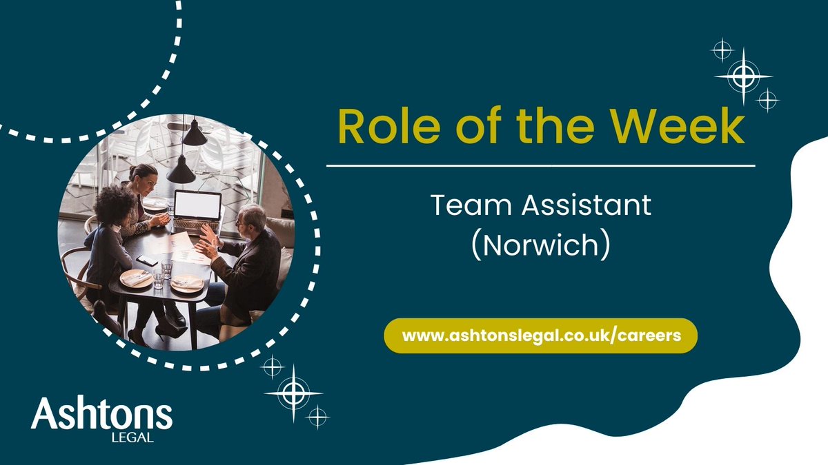 We're #recruiting a Team Assistant to join our Residential Conveyancing team in our #Norwich office! Our Conveyancing Team handle all types of #property transactions for clients throughout East Anglia and beyond. Apply now ➡️ isw.changeworknow.co.uk/ashtonslegal/v… #norwichjobs #norfolkjobs