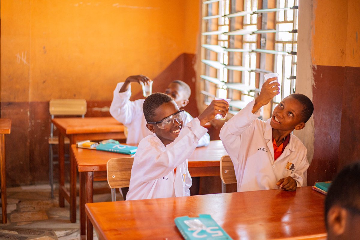 Lab coats and joy: Future Scientists posing after a successful science experiment.

#stemisscienceset #handsonlearning #stemforkids #ghanaschools