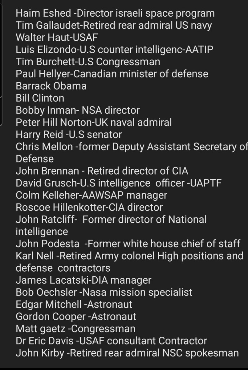 @MvonRen I started making a list of prominent people who spoke out publicly on the topic of UAP ,it was mostly geared towards the uniformed.