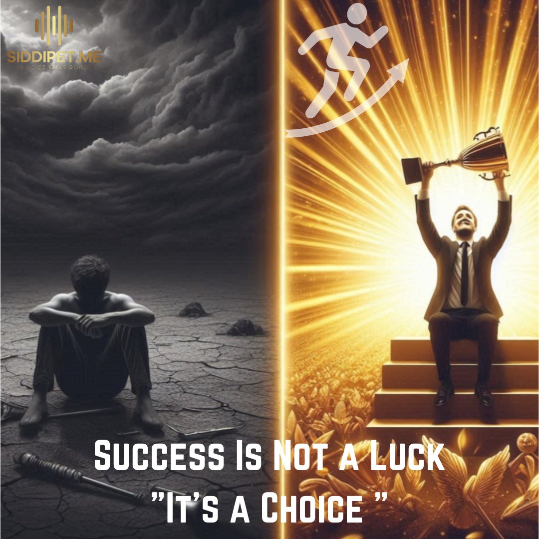 SAsiddipetme's tweet photo. "Choose your path wisely: Success is not Luck, it's a Choice." 💫 @siddipetme #ChooseSuccess #DareToDecide #PathToSuccess #EmbraceYourJourney https://t.co/sC5QW4im7Z