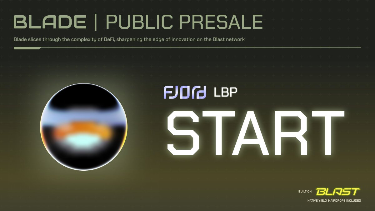 The $BLADE LBP is now live on <a href="/FjordFoundry/">Fjord Foundry</a>!

BladeSwap, a Bigbang Competition runner-up, features a 2x point multiplier due to its innovative features and significant TVL

The LBP lasts only 72 hours &amp; ends on April 27 at 06:00 AM UTC

🔗 Get access now!
app.fjordfoundry.com/pools/0x1e1CA7…