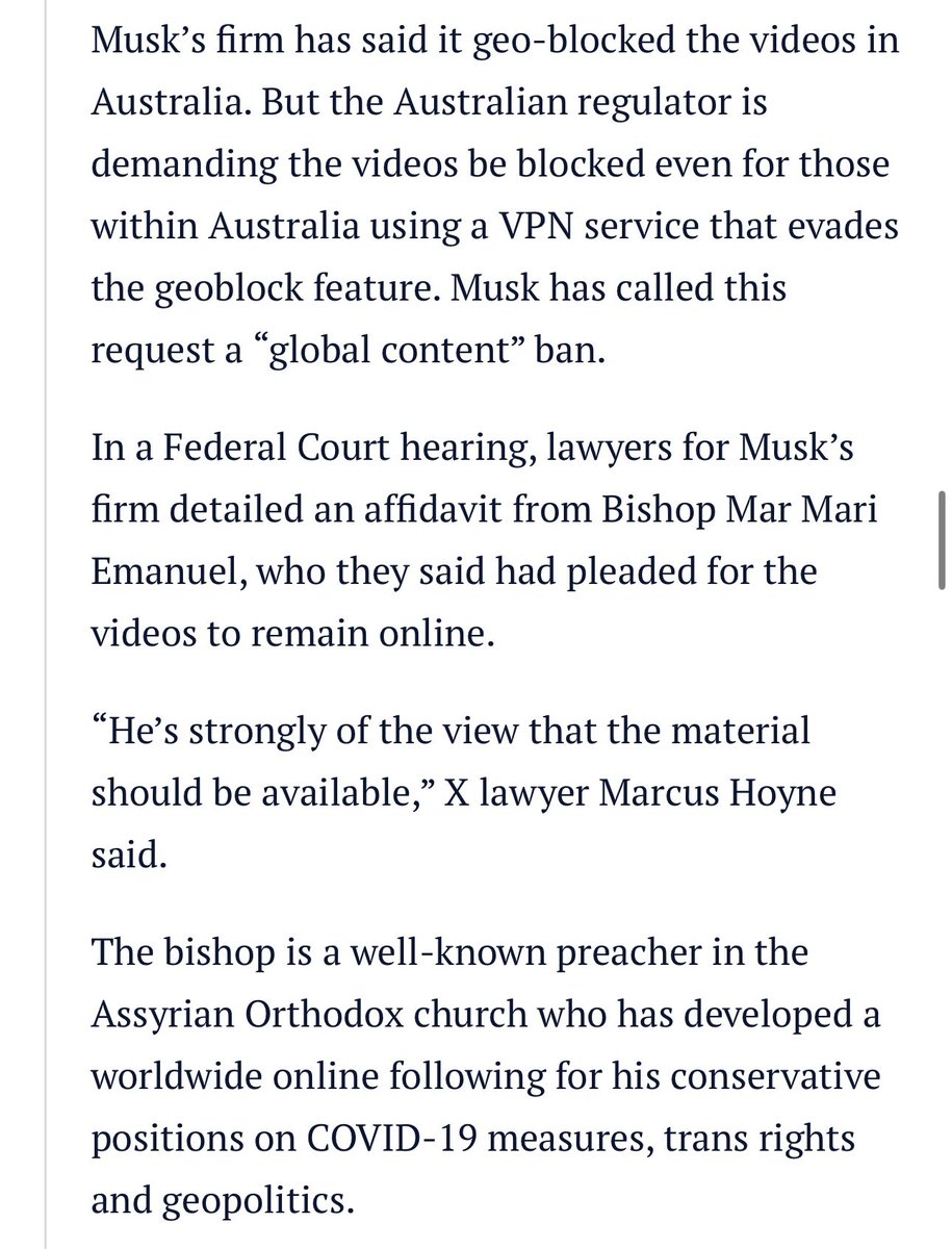 Bishop Mar Mari, the bishop that was ATTACKED in Sydney, has openly stated the he wants the footage to be available to all and he’s standing behind Elon Musk.

Remember, E-Karen wants this footage censored to the world. 

IMAGINE the embarrassment of the Albanese Government of