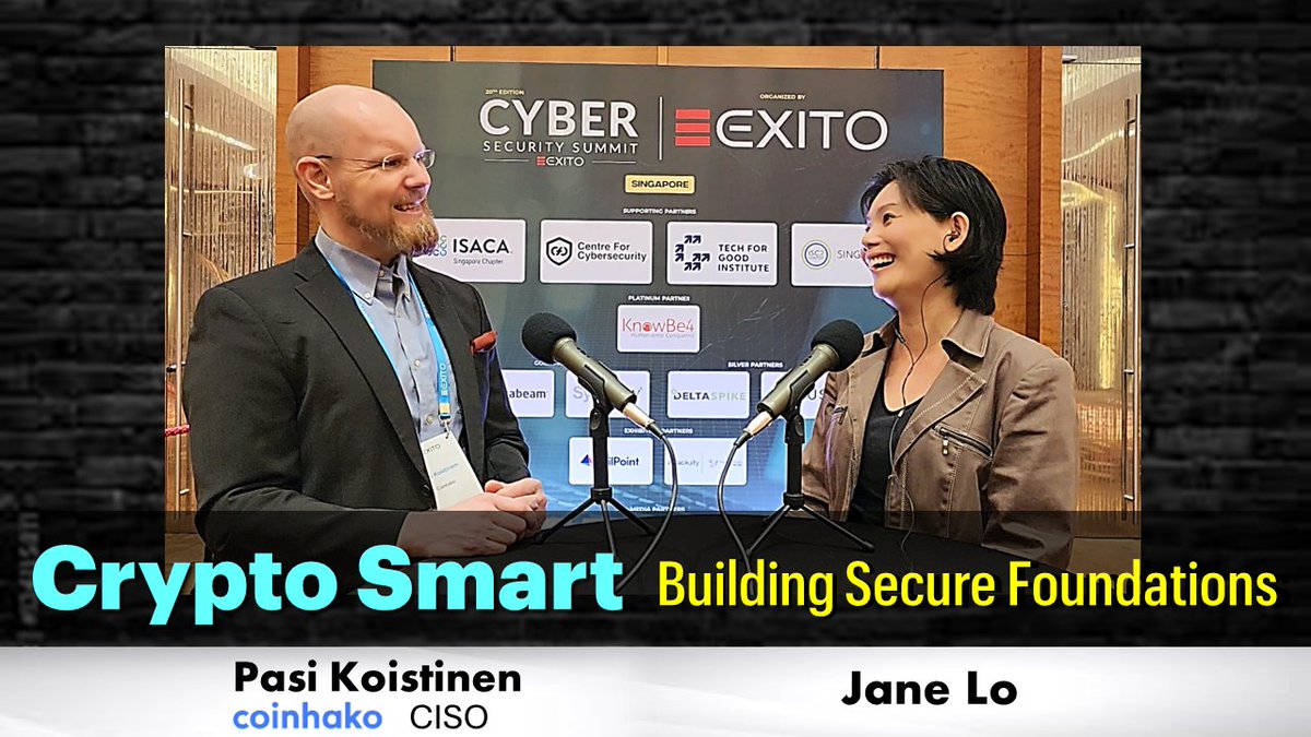 “Traditional security practices are still very important” Thrilled to chat with @pasikoistinen @coinhako about Crypto security as the sector emerges from crypto blues: 🎥youtu.be/kgnDkRDahS0 - 1️⃣Crypto Threats & Vulnerabilities 2️⃣Securing Smart Contracts 3️⃣Crypto wallet