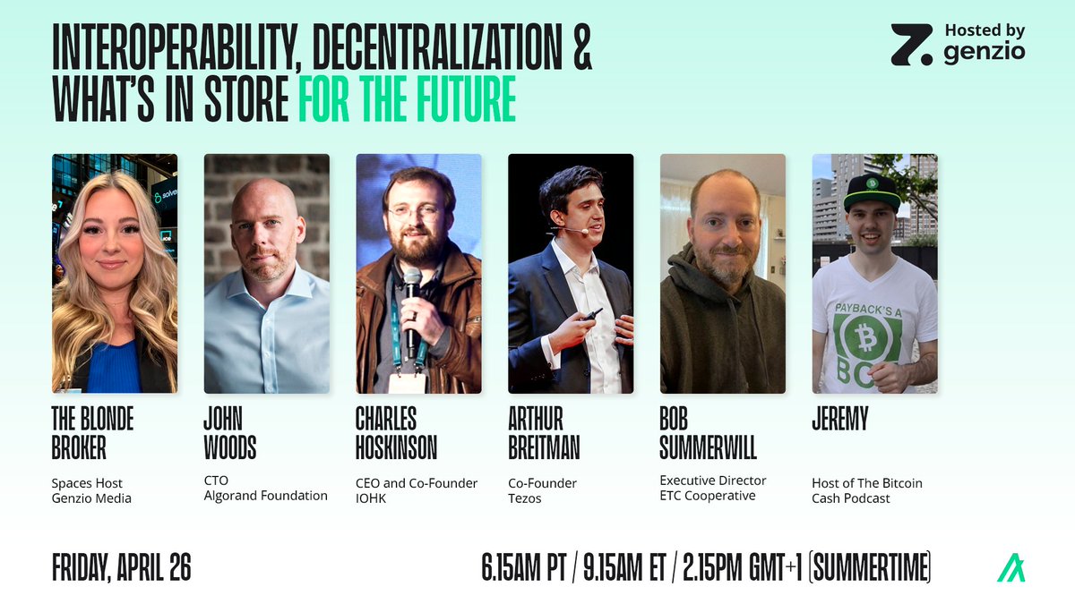 📢Coming up on April 26 at 9:15 AM EST, IOG CEO @IOHK_Charles will join leaders from across the #blockchain industry to discuss cross-chain interoperability in the #cryptocurrency space, the future evolution of cross-chain interoperability protocols, the regulatory landscape and…