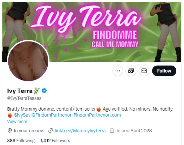 ExposedScamming's tweet photo. ‼️TRIGGER WARNING‼️
Age play

@/IvyTerraTeases is a domme who entertains and caters to pedophiles. Mentions of l0l1 p0rn. She also owns the discord server @/FindomParthenon. Beware of this dangerous person

@AllHustleNoScam @MemberBlasts 

buying content selling content nsfw https://t.co/iKv2I6iiDh