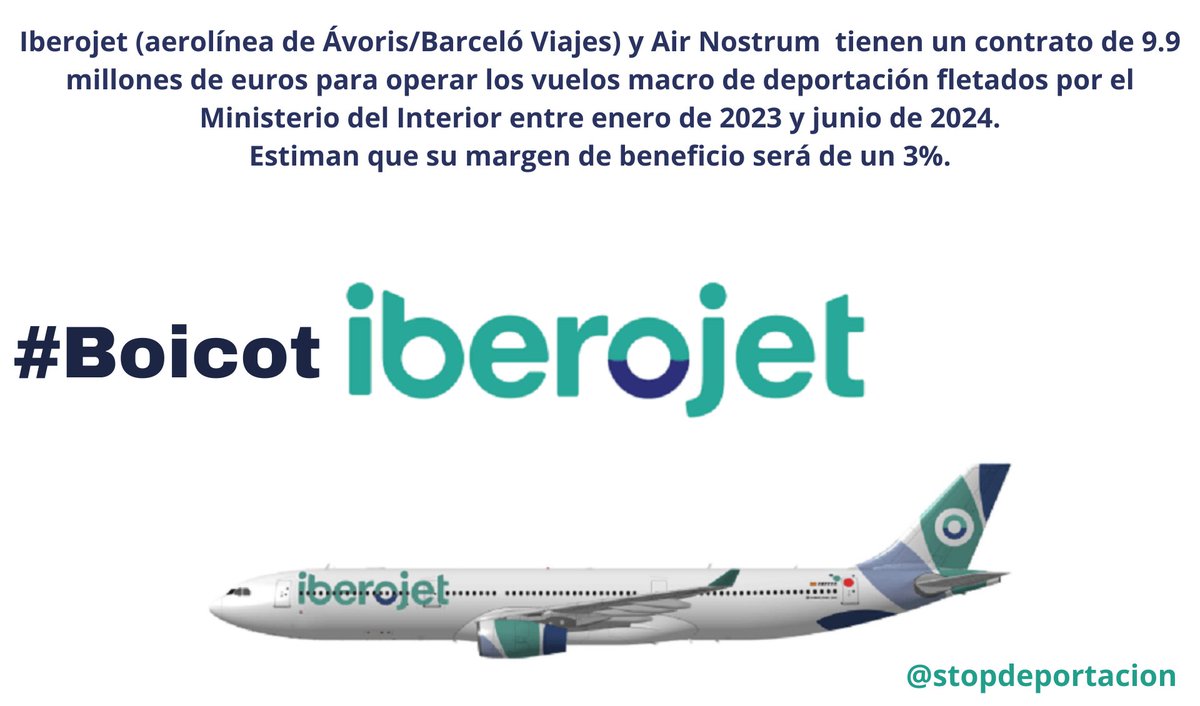 #VueloVergüenza Un vuelo de deportación de Iberojet salió esta madrugada y se prevé que llegue a Santo Domingo hacia las 7 (hora local) para luego dirigirse, probablemente, a Bogotá. #StopDeportaciones #Dominicana #Colombia