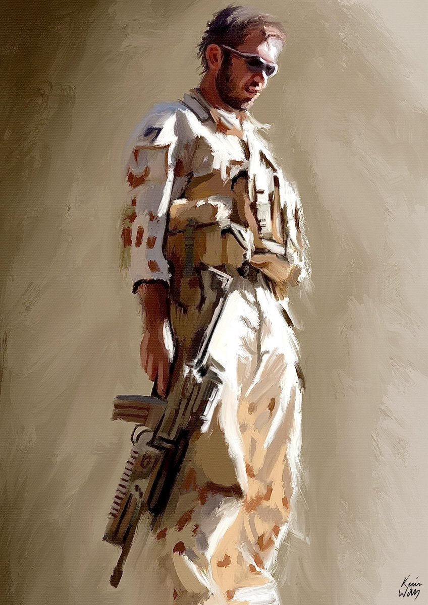 Vale SGT Matthew Locke MG
This portrait is part of a collection called “The Fallen of Afghanistan - Australia” by acclaimed artist & British Army Veteran @kev9348 who is painting portraits of all 41 ADF pers killed in Afg.
It’s an honour to work with you Kev.
#LestWeForget