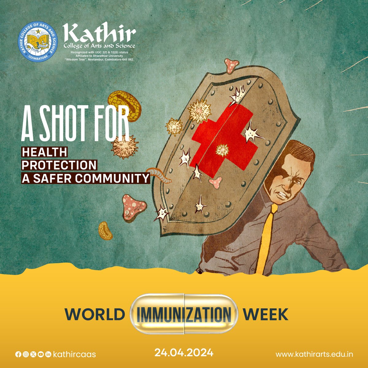 Protecting our future, one shot at a time! Happy World Immunization Week! Let's celebrate the life-saving power of vaccines and work together to ensure everyone has access to immunization.

#kathircaas #Healthylife #WorldImmunizationWeek2024 #immunitychallenge #HealthProtection