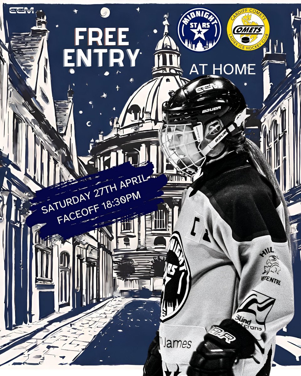 This Saturday 🏒⭐️ WNIHL2 South 18:30 Oxford Ice Rink Oxford Midnight Stars v Cardiff Game is free entry so why not drop by and support the @midnightshockey