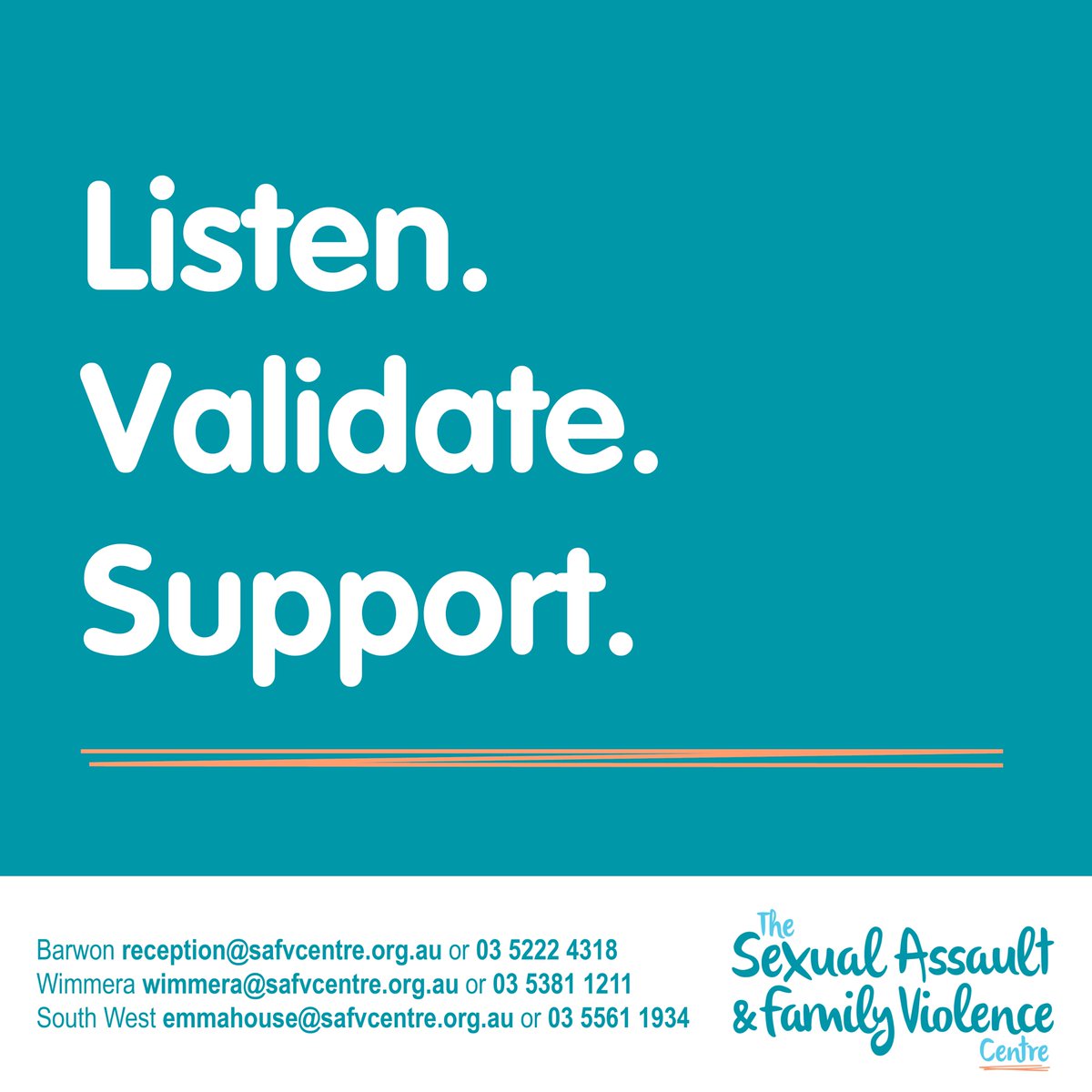 It takes courage for someone to disclose sexual assault. How you respond can make a big difference. Sometimes words aren't needed and simply listening without judgement can be the biggest support.