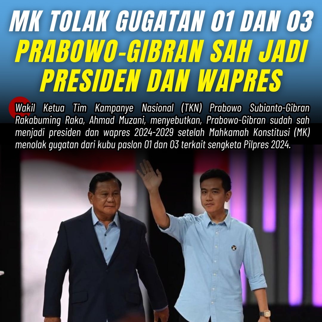 Udah ya, Udah ditolak ini gugatan dan tidak ada kecurangan.
#presiden2024 #PersatuandanKesatuan #Pemimpinbangsa #Presidenterpilih